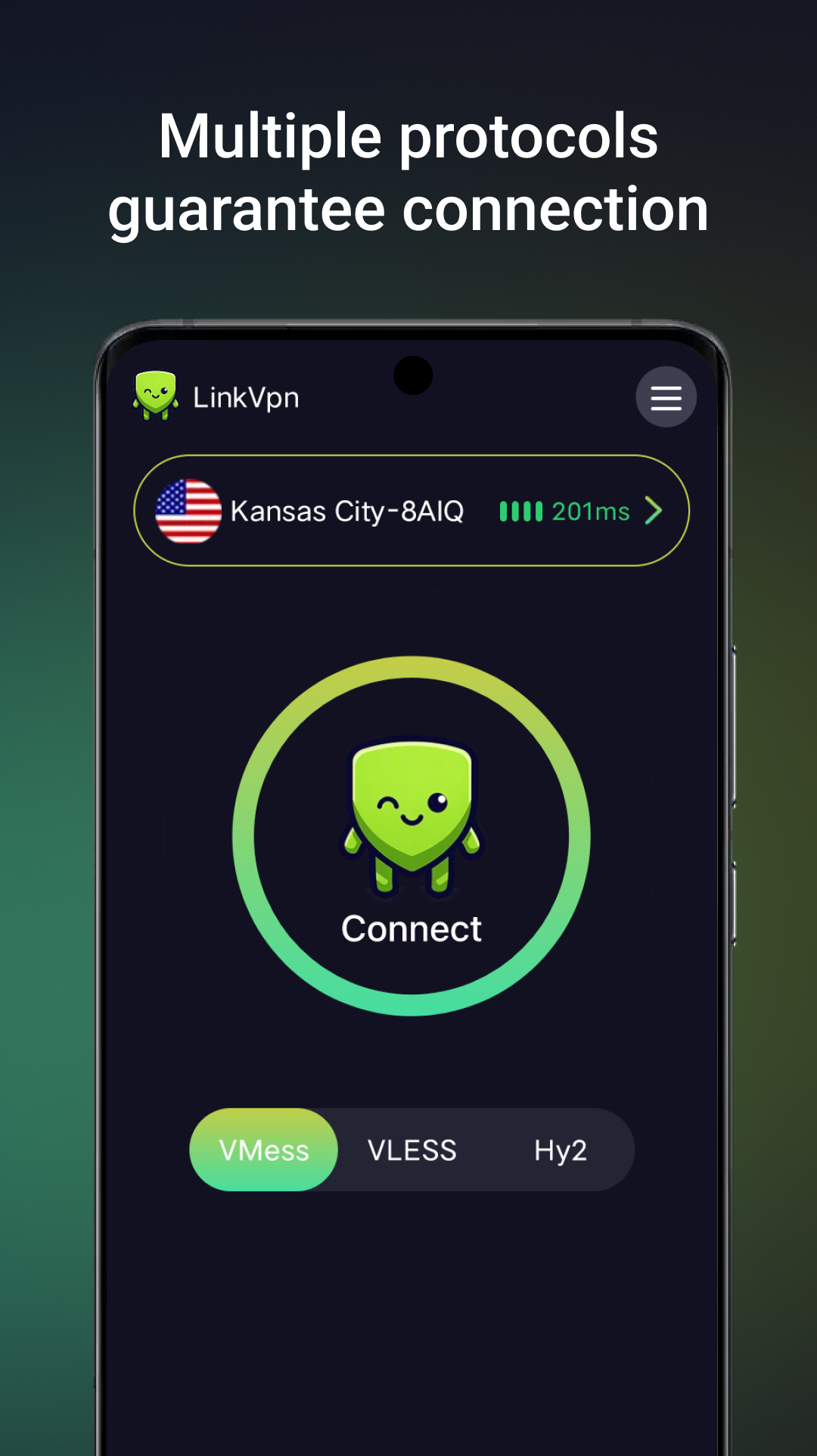 LinkVpn home screen