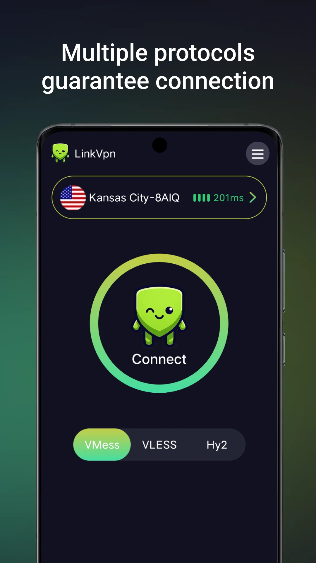 LinkVpn home screen